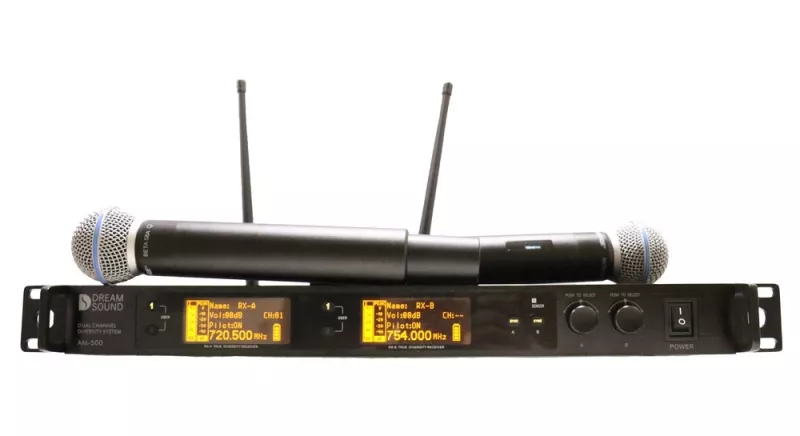 Dreamsound AM-500-B58 2-канальная радиосистема с капсюлем Shure BETA58 Dreamsound AM-500-B58 2-канальная радиосистема с капсюлем Shure BETA58