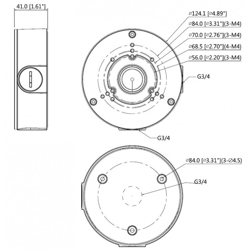 DSS DD-PFA130-E распределительная коробка для цилиндрических и купольных камер DSS DD-PFA130-E распределительная коробка для цилиндрических и купольных камер