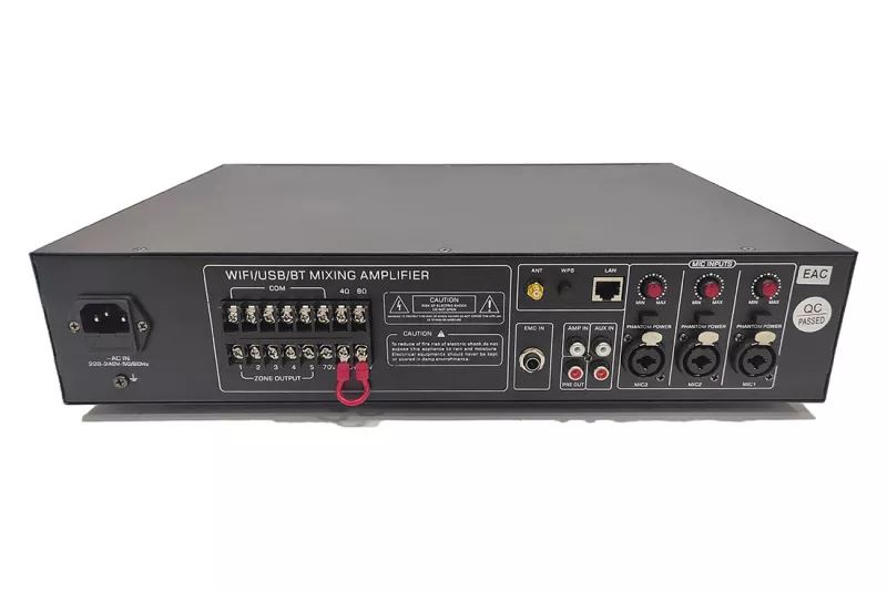 DSS-120WF усилитель 120 Вт/100В, WIFI, MP3, FM, Bluetooth, SD DSS-120WF усилитель 120 Вт/100В, WIFI, MP3, FM, Bluetooth, SD