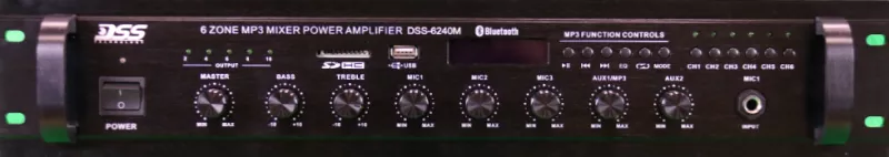 DSS-6240M микшер-усилитель MP3/FM, 240 Вт/100 В DSS-6240M микшер-усилитель MP3/FM, 240 Вт/100 В
