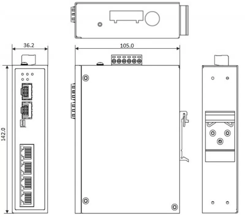 Nautilus INP-G0602-12-T управляемый коммутатор 6 портов Nautilus INP-G0602-12-T управляемый коммутатор 6 портов