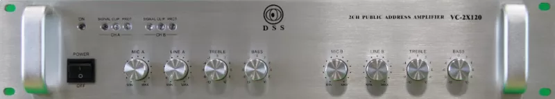 DSS VC-2x120 трансляционный усилитель 2х120 Вт/100В DSS VC-2x120 трансляционный усилитель 2х120 Вт/100В